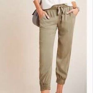 Anthropologie Cloth & Stone Jogger Pants Tencel-Blend Beige/Tan Size Small